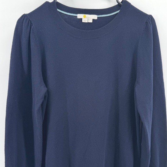 Boden Sweaters - BODEN Navy Puff Sleeve‎ Crewneck Sweater Women UK 12 US 8 Wool Cotton Blend